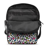 White And Rainbow Leopard Print Rectangular Crossbody Bag