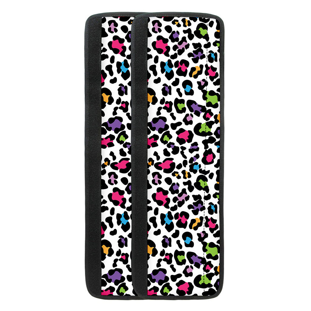 White And Rainbow Leopard Print Refrigerator Handle Covers