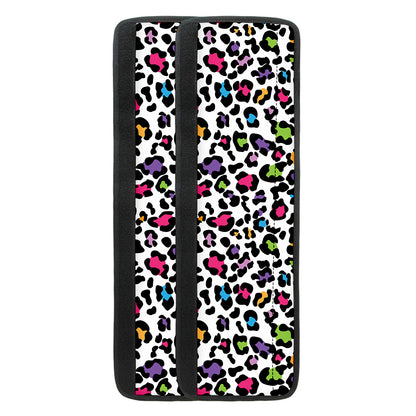 White And Rainbow Leopard Print Refrigerator Handle Covers