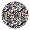 White And Rainbow Leopard Print Round Blanket