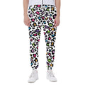 White And Rainbow Leopard Print Joggers