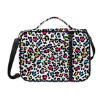 White And Rainbow Leopard Print Shoulder Strap Bible Bag