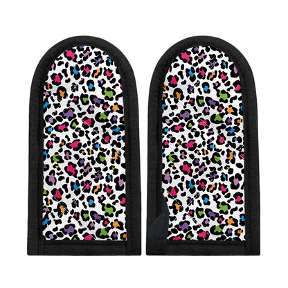 White And Rainbow Leopard Print Skillet Handle Cover