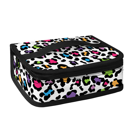 White And Rainbow Leopard Print Small Lunch Bag