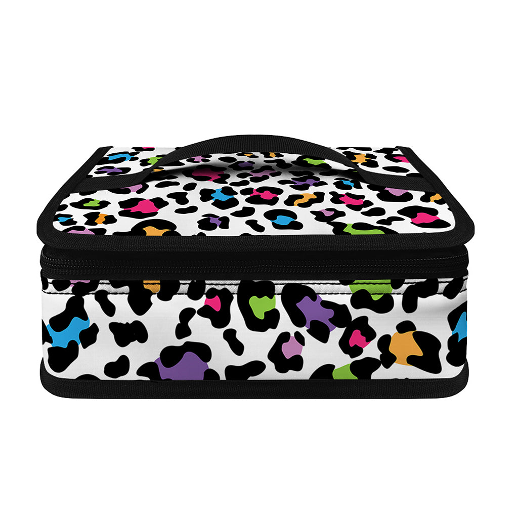 White And Rainbow Leopard Print Small Lunch Bag