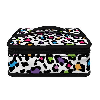 White And Rainbow Leopard Print Small Lunch Bag