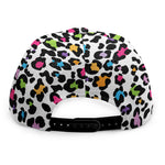 White And Rainbow Leopard Print Snapback Cap