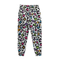 White And Rainbow Leopard Print Sweatpants