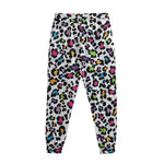 White And Rainbow Leopard Print Sweatpants