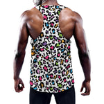 White And Rainbow Leopard Print Training Tank Top