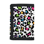 White And Rainbow Leopard Print Trifold Wallet