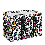 White And Rainbow Leopard Print Utility Tote Bag