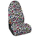 White And Rainbow Leopard Print Waterproof Car Seat Cover