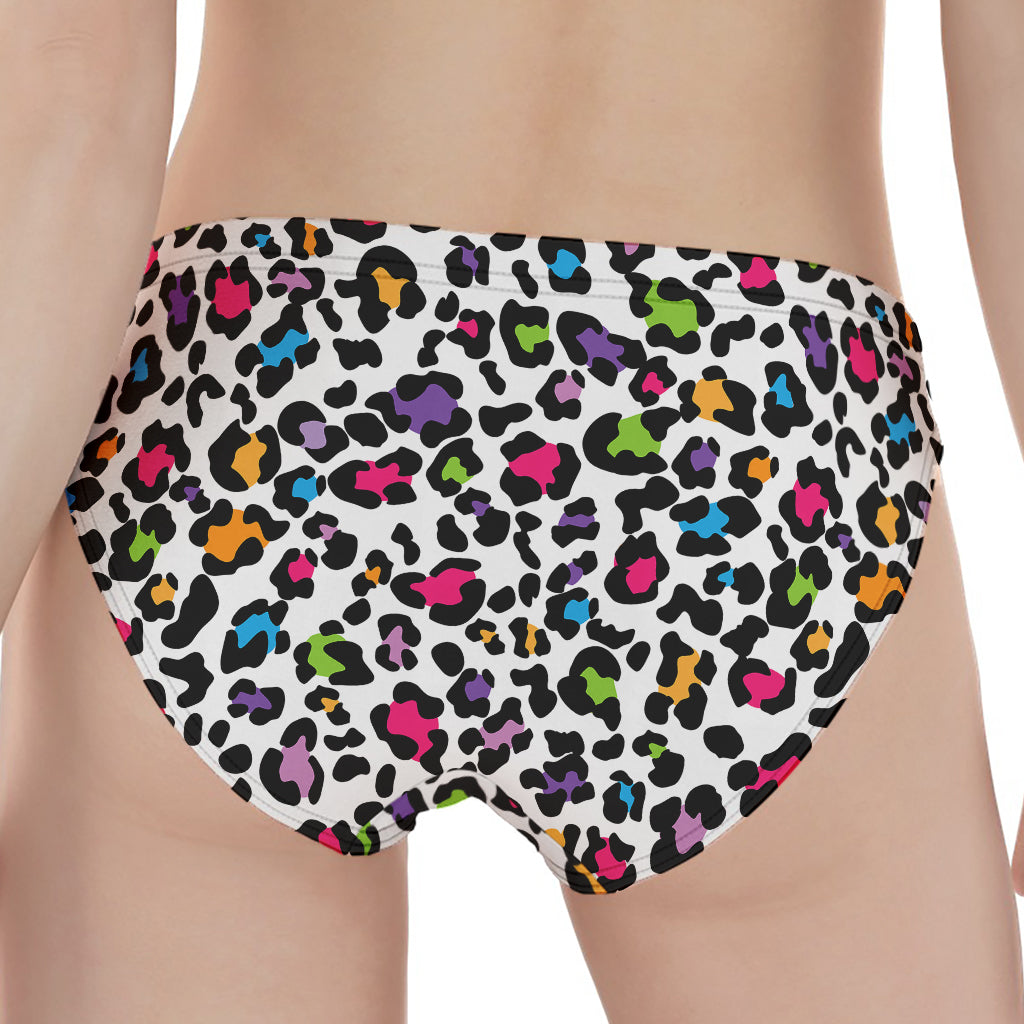 White And Rainbow Leopard Print Women's Panties