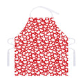 White And Red Heart Pattern Print Adjustable Apron