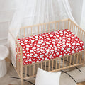White And Red Heart Pattern Print Baby Crib Sheet