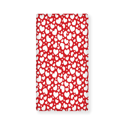 White And Red Heart Pattern Print Baby Crib Sheet