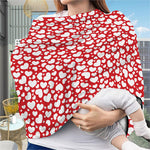 White And Red Heart Pattern Print Baby Seat Cover