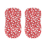 White And Red Heart Pattern Print Bar Stool Covers