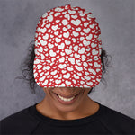 White And Red Heart Pattern Print Baseball Cap