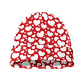 White And Red Heart Pattern Print Beanie
