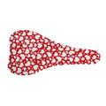 White And Red Heart Pattern Print Bicycle Seat Cover