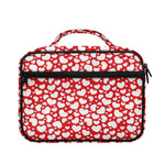 White And Red Heart Pattern Print Briefcase Bible Bag