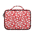 White And Red Heart Pattern Print Briefcase Bible Bag