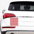 White And Red Heart Pattern Print Car Sticker