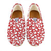 White And Red Heart Pattern Print Casual Shoes