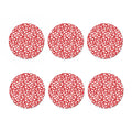 White And Red Heart Pattern Print Coaster Set