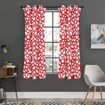 White And Red Heart Pattern Print Curtain