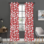 White And Red Heart Pattern Print Curtain