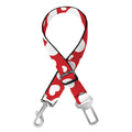 White And Red Heart Pattern Print Dog Seat Belt