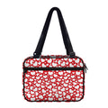 White And Red Heart Pattern Print Double Strap Bible Bag