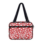 White And Red Heart Pattern Print Double Strap Bible Bag