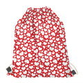 White And Red Heart Pattern Print Drawstring Bag