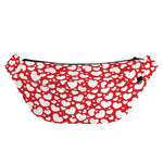 White And Red Heart Pattern Print Fanny Pack