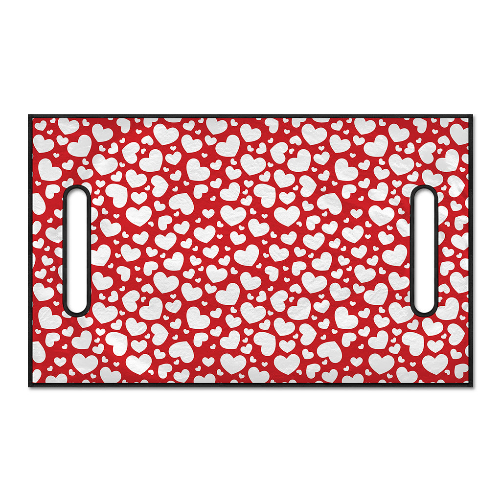 White And Red Heart Pattern Print Golf Cart Seat Cover