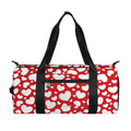White And Red Heart Pattern Print Gym Bag
