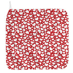 White And Red Heart Pattern Print Hand Towel