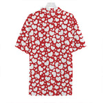 White And Red Heart Pattern Print Hawaiian Shirt