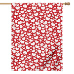 White And Red Heart Pattern Print House Flag