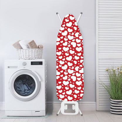 White And Red Heart Pattern Print Ironing Board Cover