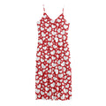 White And Red Heart Pattern Print Jersey Midi Cami Dress