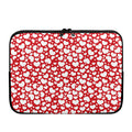 White And Red Heart Pattern Print Laptop Sleeve