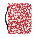 White And Red Heart Pattern Print Leather Bible Cover