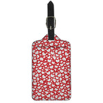 White And Red Heart Pattern Print Luggage Tag
