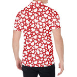 White And Red Heart Pattern Print Men's Shirt