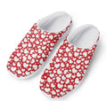 White And Red Heart Pattern Print Mesh Casual Shoes